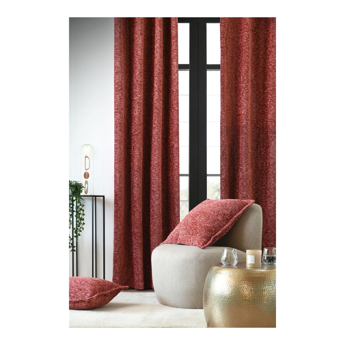 STOF Dublin Thermal Curtain, Terracotta, 140x260cm - CURTAINS - READY MADE - Beattys of Loughrea