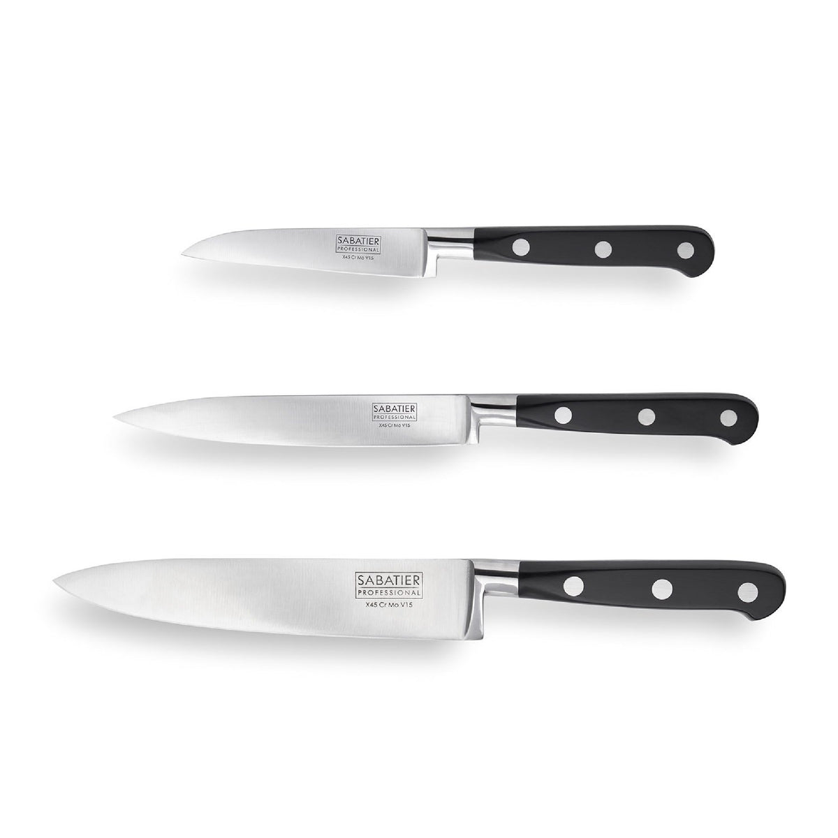 Sabatier Professional 3-Piece Starter Set – Paring, Utility & 6in Chef's Knife