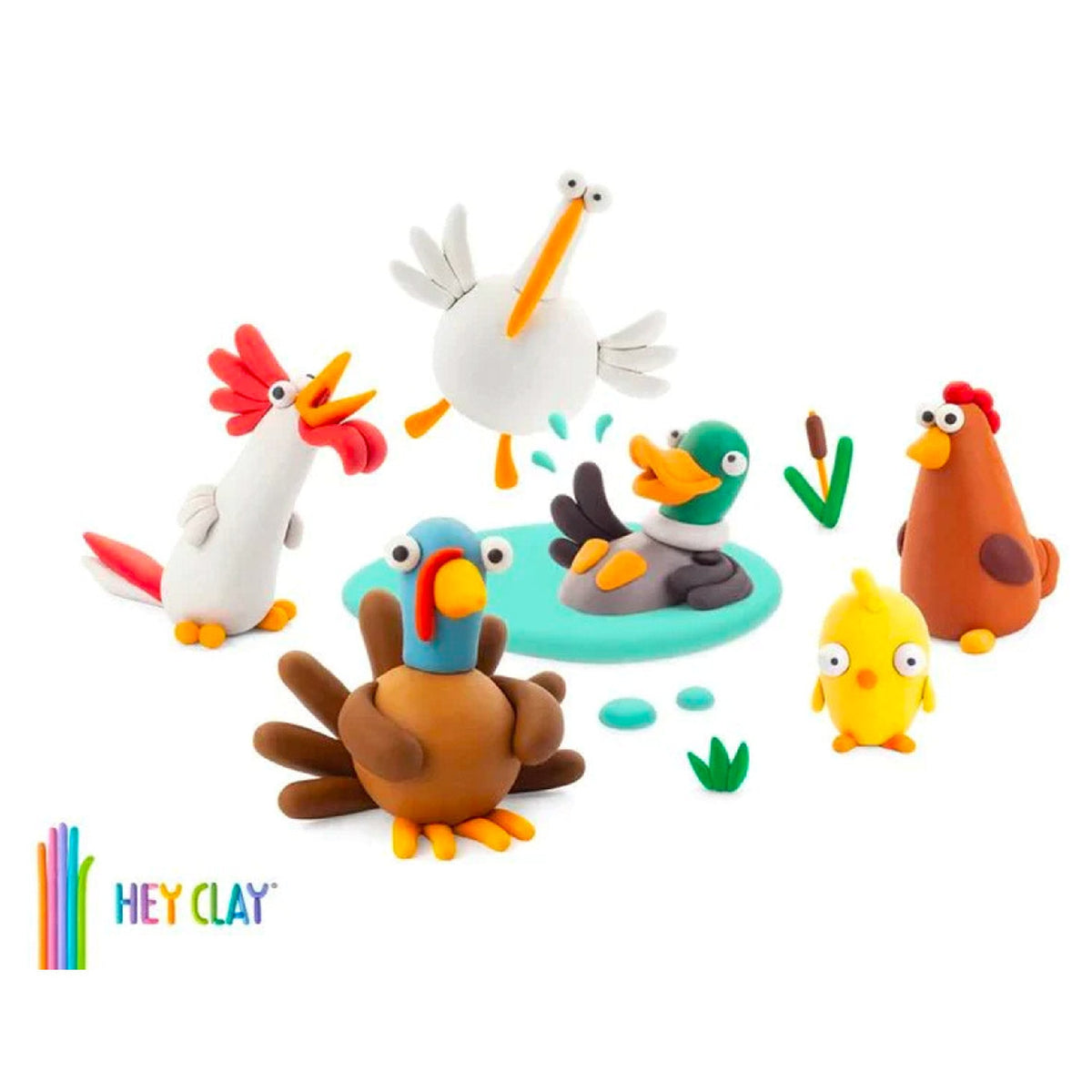 Hey Clay Farm Birds 6 Can Set