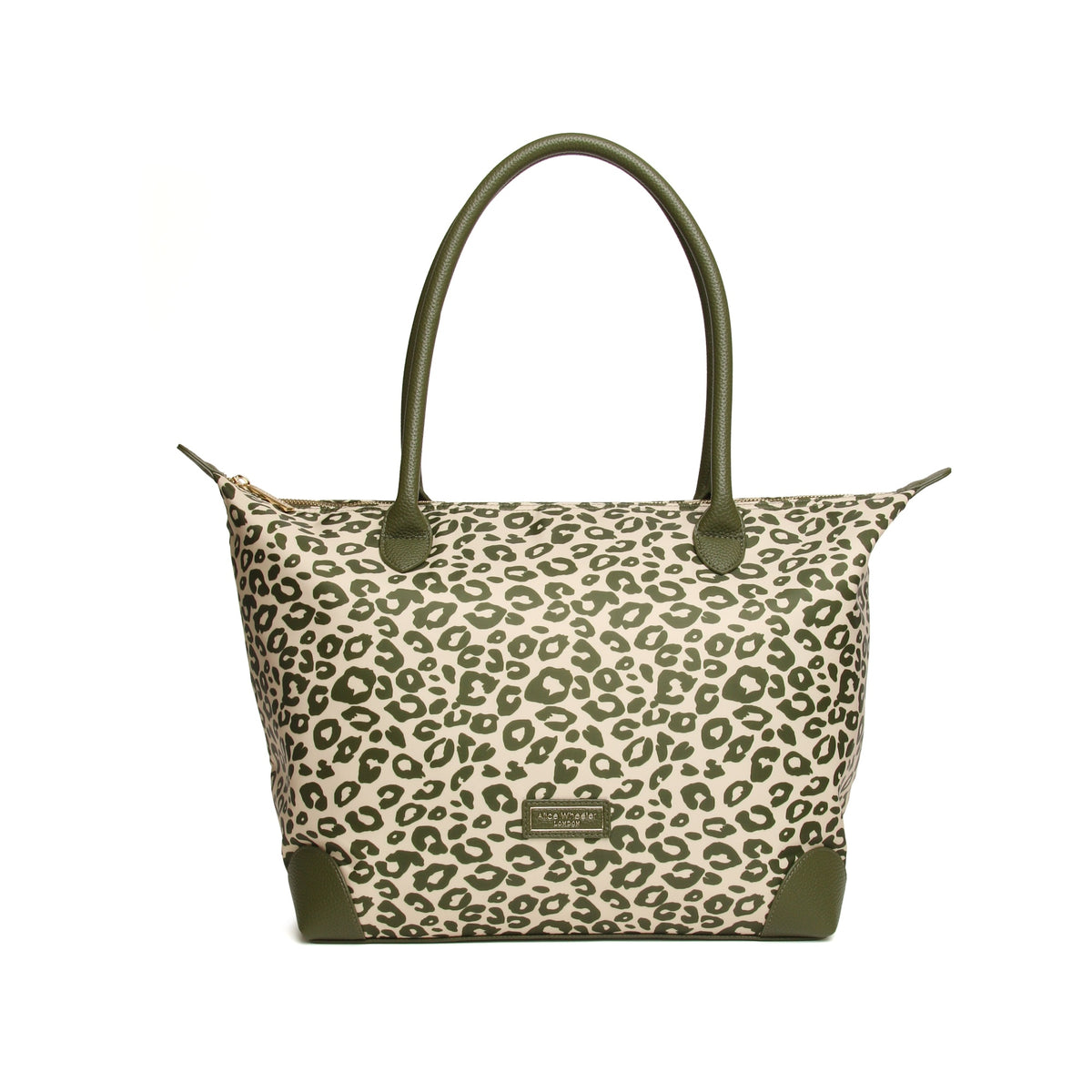 Alice Wheeler Olive Leopard - Shoreditch Large Tote Bag