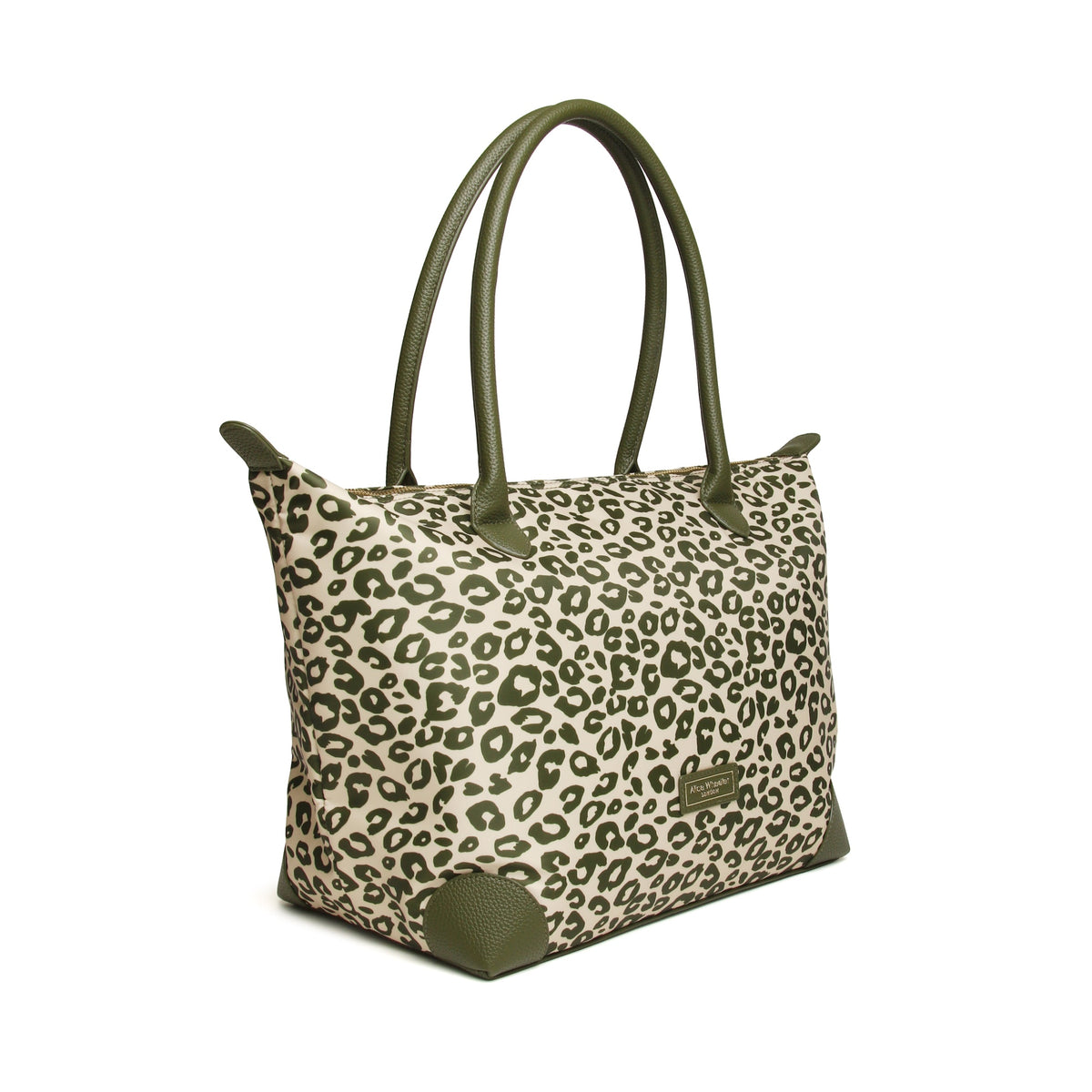 Alice Wheeler Olive Leopard - Shoreditch Large Tote Bag