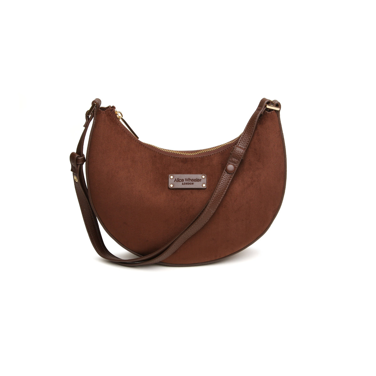 Alice Wheeler Chocolate Suede - Kensington Shoulder / Cross Body Bag