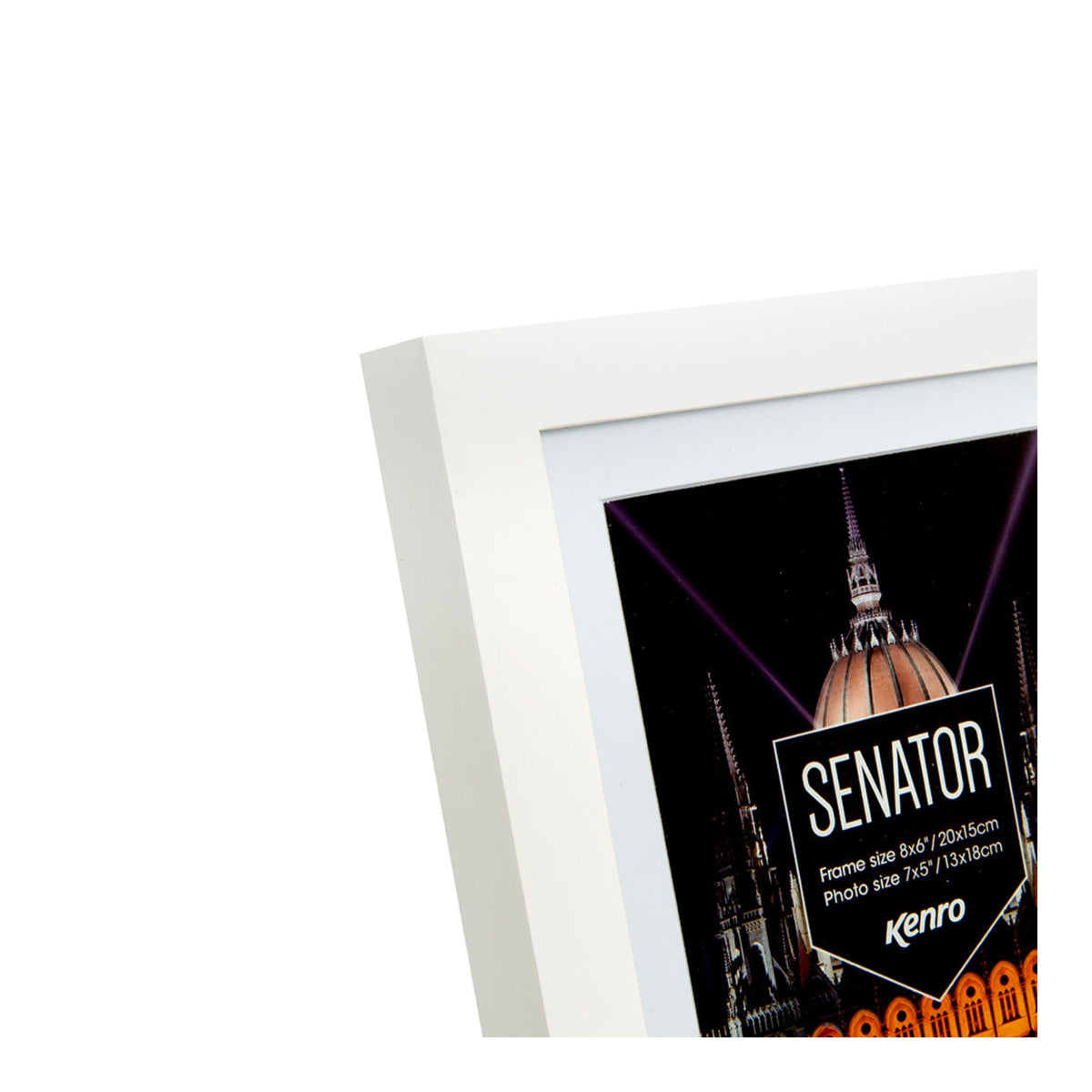Kenro Senator White Wood Photo Frame, 8x6in with 7x5in Mat