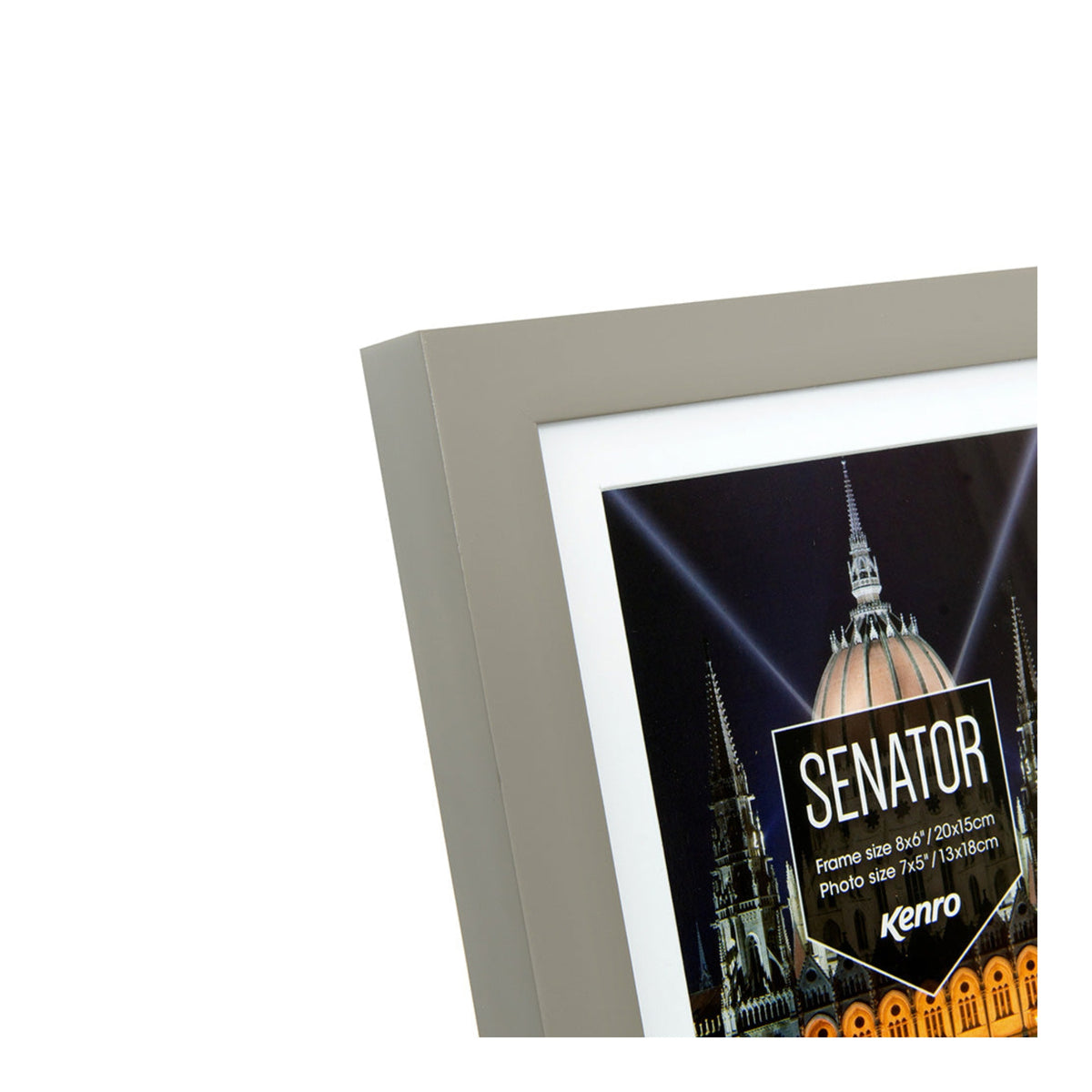 Kenro Senator Grey Wood Photo Frame, 10x12in with 8x10in Mat