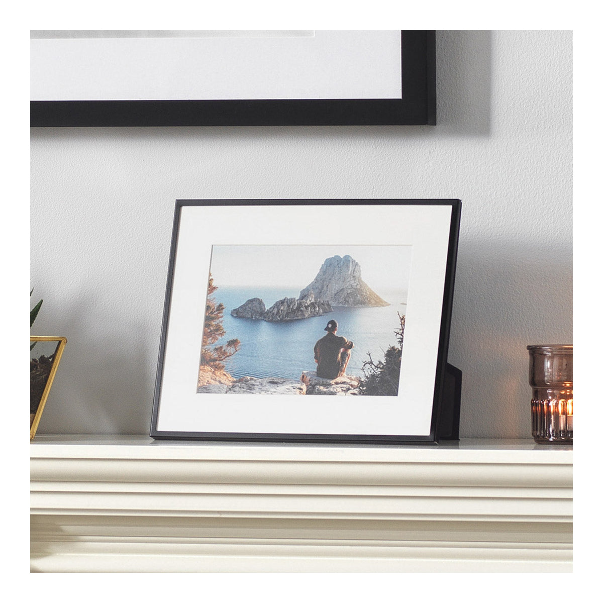 Kenro Avenue Black Photo Frame, 8x6in with 6x4in Mat