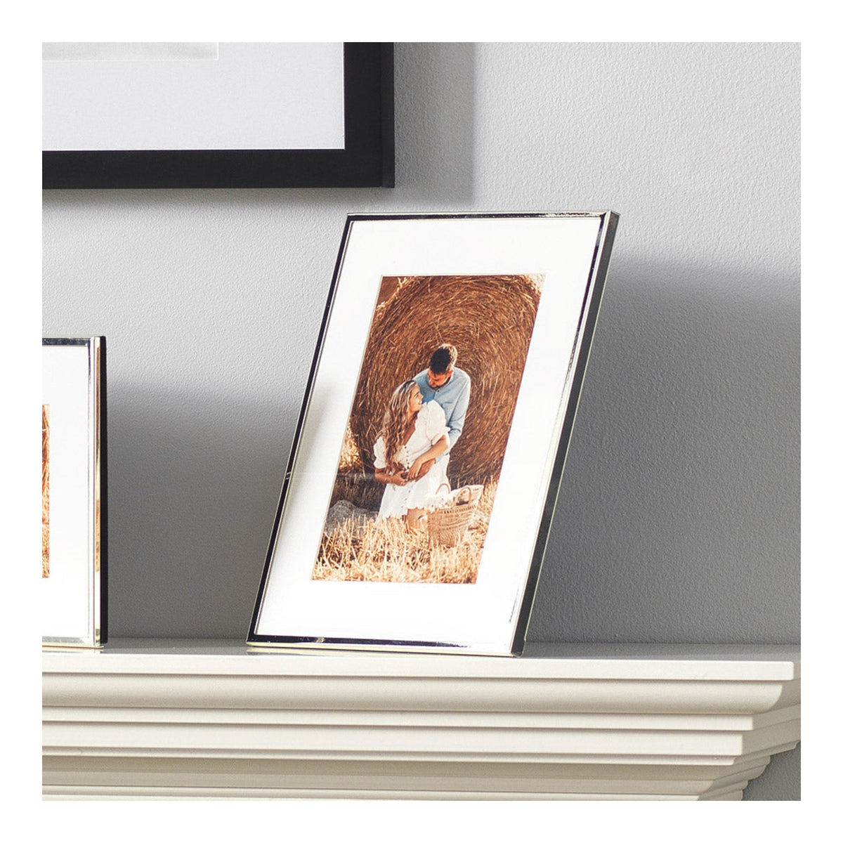 Kenro Avenue Silver Plated Photo Frame, 8x6in with 6x4in Mat