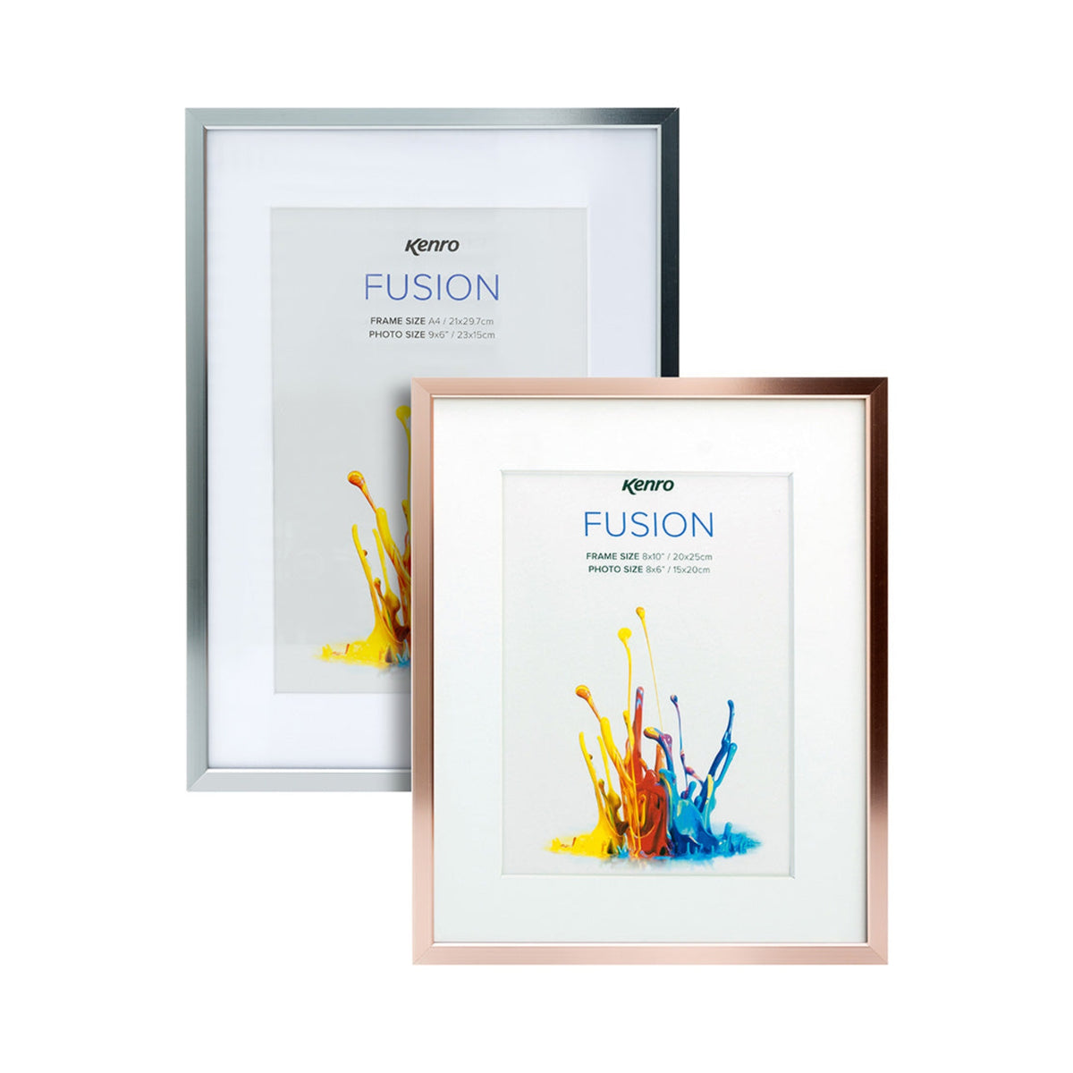 Kenro Fusion Classic 9x7in Photo Frame with 7x5in Mat, Rose Gold