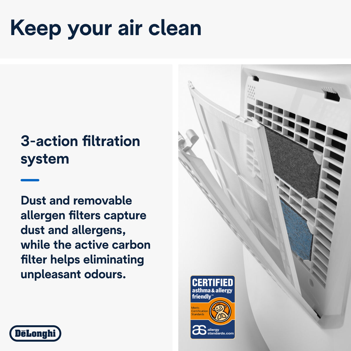 DeLonghi Tasciugo AriaDry Multi 16L Dehumidifier with Laundry Drying Function, DEXD216RF
