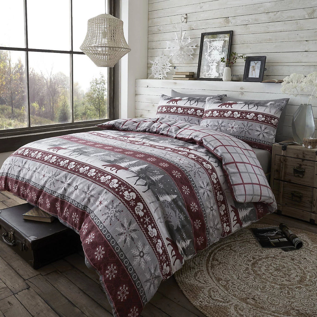Warm Alaska Duvet Set, Burgundy - Single - DUVET COVERS - Beattys of Loughrea