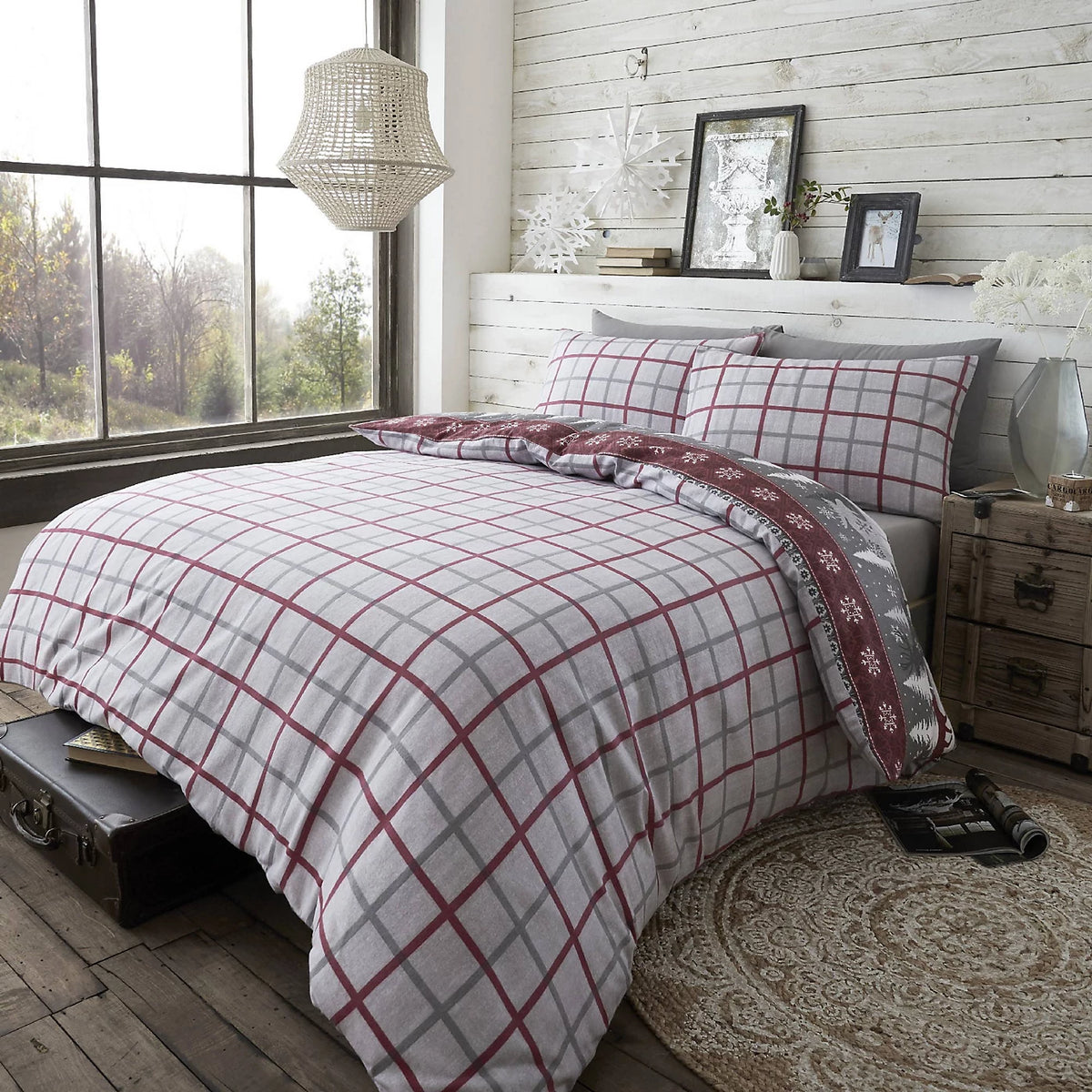 WARM ALASKA DUVET SET BURGUNDY DOUBLE MWARD2G