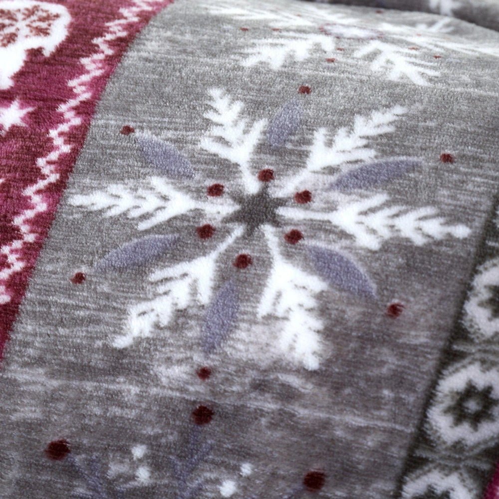 Warm Alaska Sherpa Fleece Throw, Burgundy - 200 x 200cm - THROWS/BLANKETS - Beattys of Loughrea