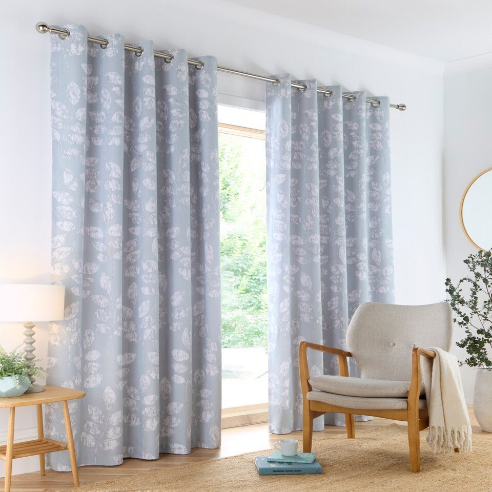 Boston Eyelet Curtains, Duck Egg - 66" x 72" - CURTAINS - READY MADE - Beattys of Loughrea