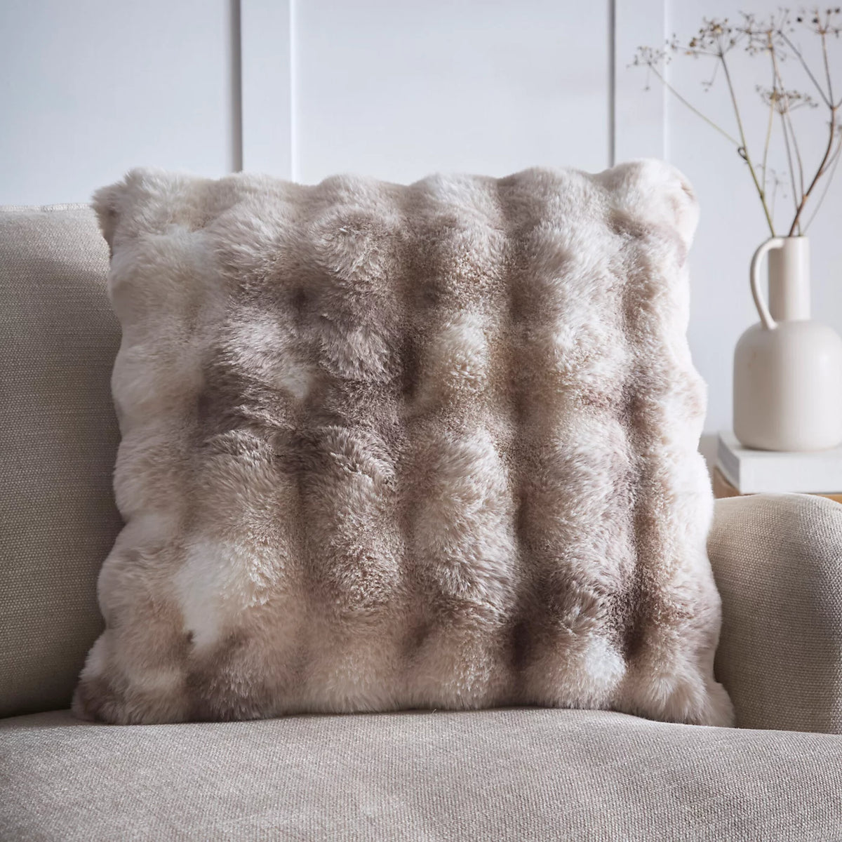 OSLO FUR FILLED CUSHION TAUPE 55X55CMS XOSL55BF