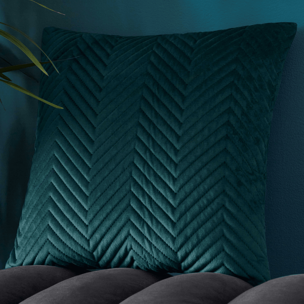 Pinsonic Quilted Filled Cushion - Teal, 56 x 56cm - CUSHIONS/COVERS - Beattys of Loughrea