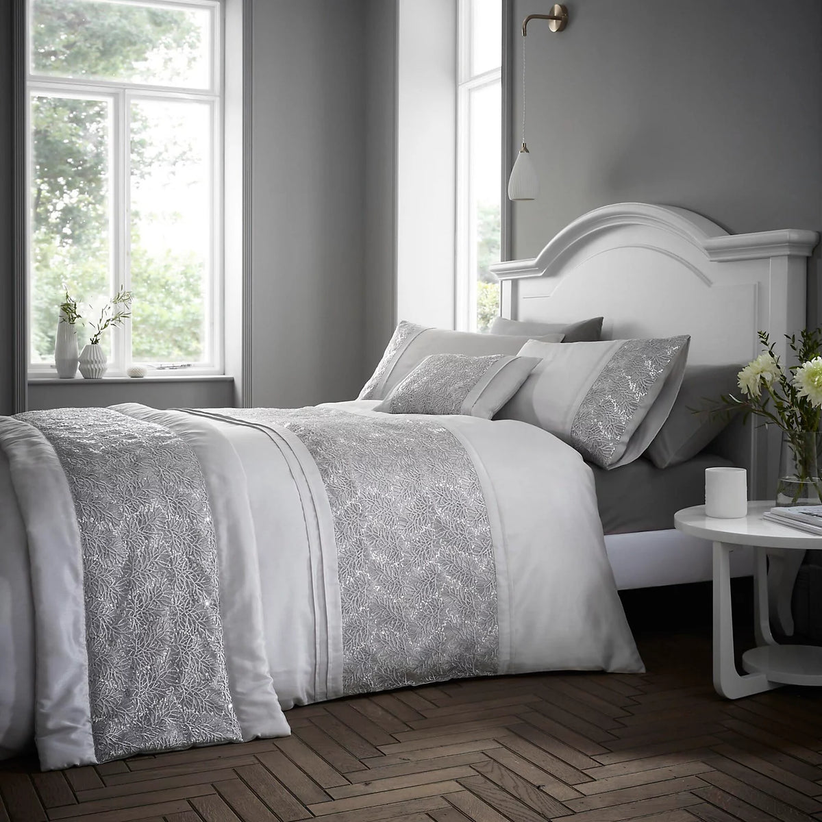 ROUEN DUVET SET SILVER DOUBLE PROUD2L