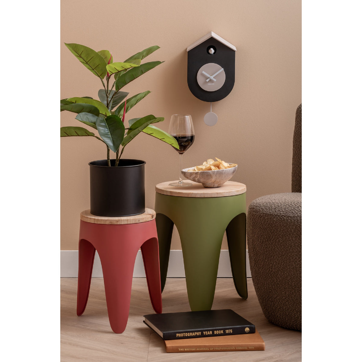Karlsson Grato Cuckoo Wall Clock - Black & Grey
