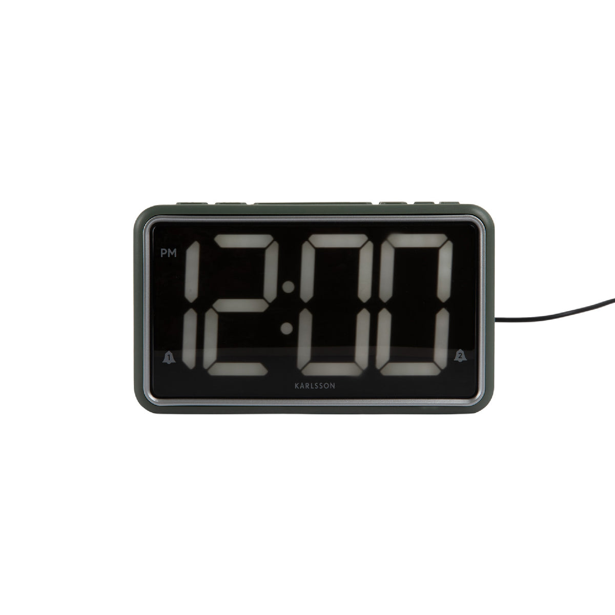 Karlsson New Retro Alarm Clock - Jungle Green