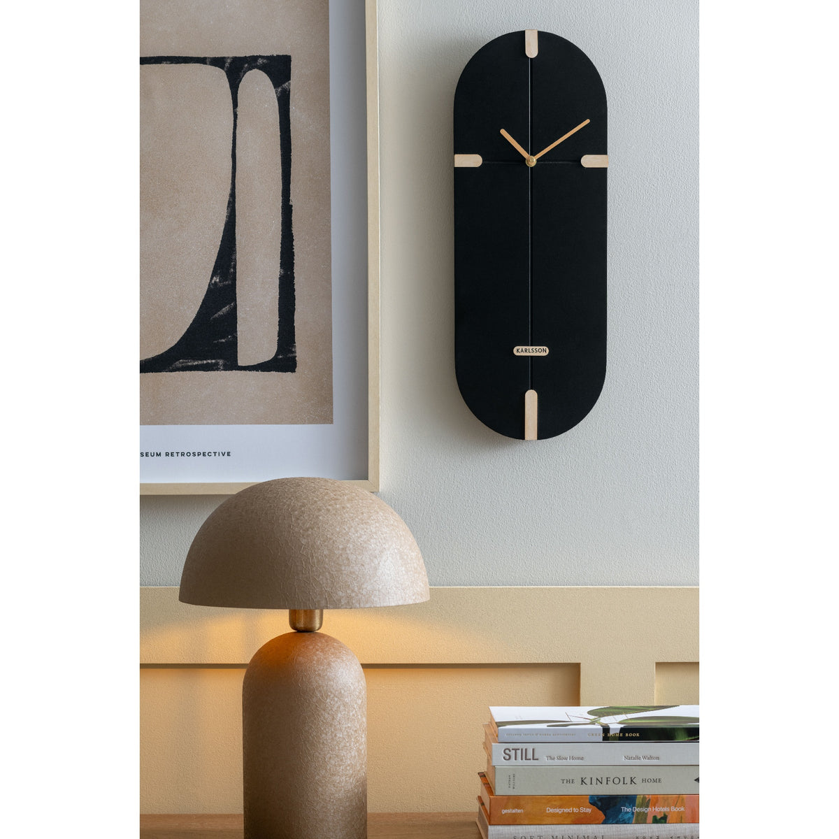 Karlsson Oxford Oval Wall Clock - Black