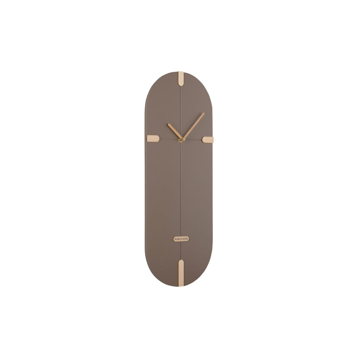 Karlsson Oxford Oval Wall Clock - Mocha Brown