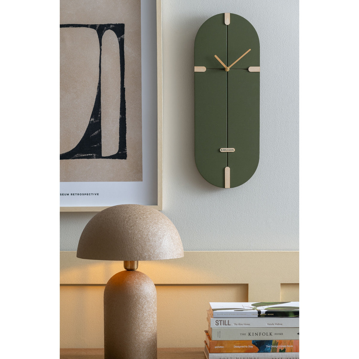 Karlsson Oxford Oval Wall Clock - Luxury Green