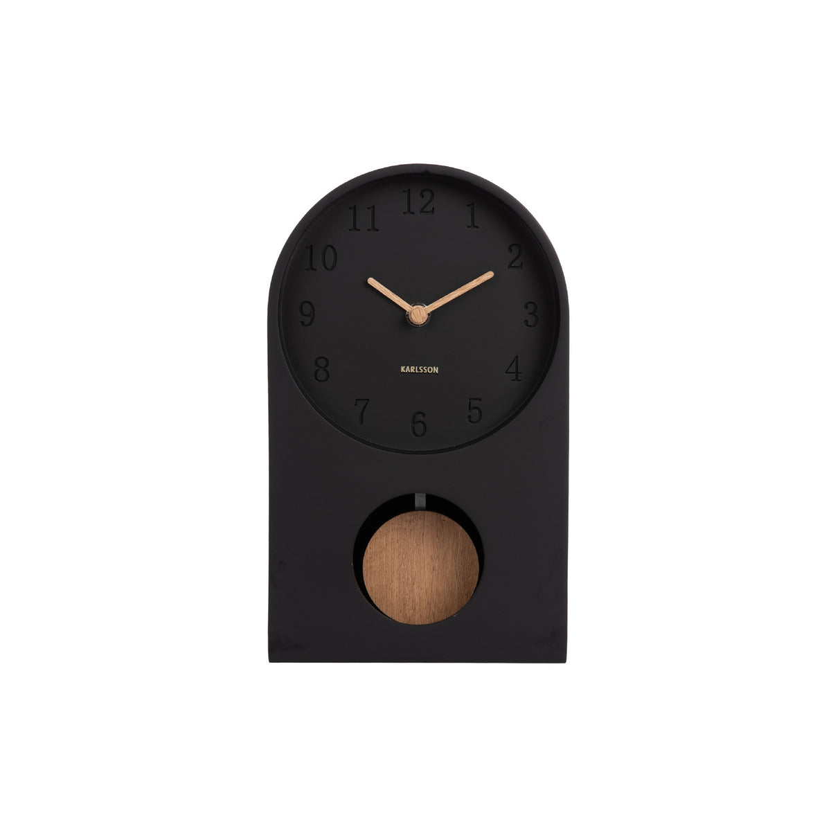 Karlsson Paris Arch Table Clock with Pendulum - Black
