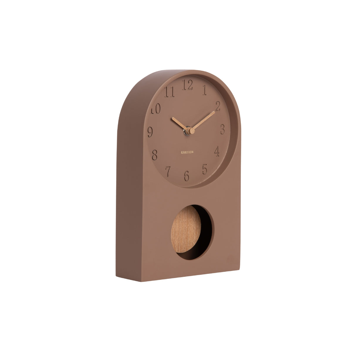 Karlsson Paris Arch Table Clock with Pendulum - Brown