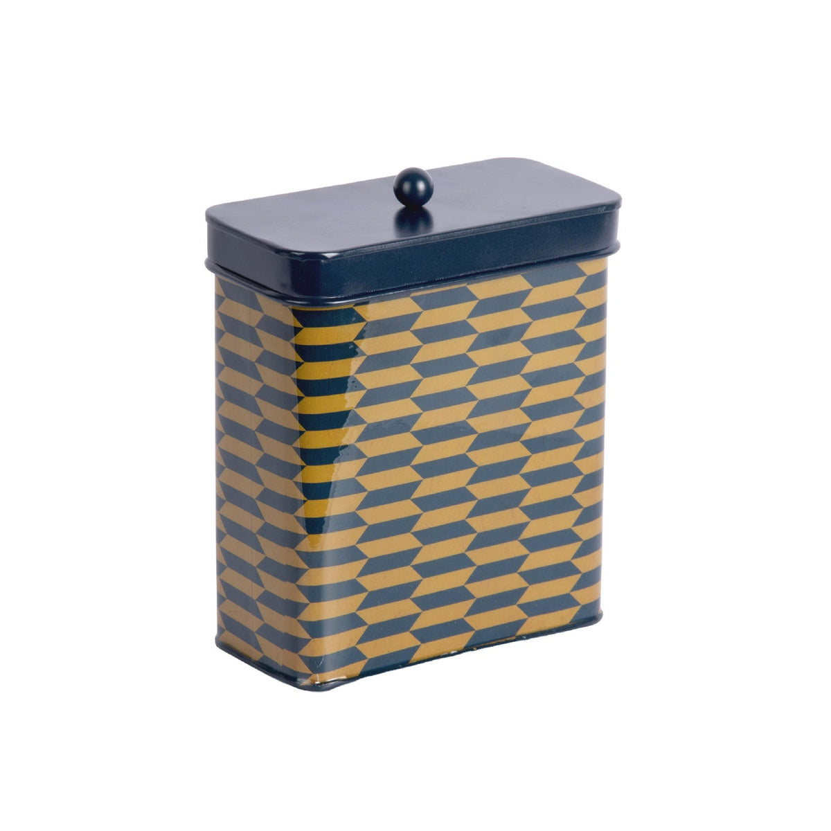 Present Time Storage Box Salerno Rectangle High - Legion Blue & Olive Green - ENAMELWARE/JARS/TRAYS - Beattys of Loughrea