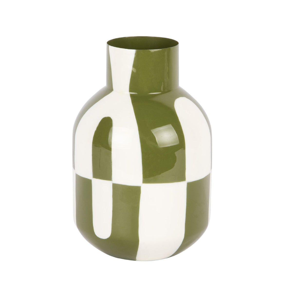 Present Time Vase Dublin Circles - Luxury Green & Off White - FLOWERPOT/VASE/JUG 1 - Beattys of Loughrea