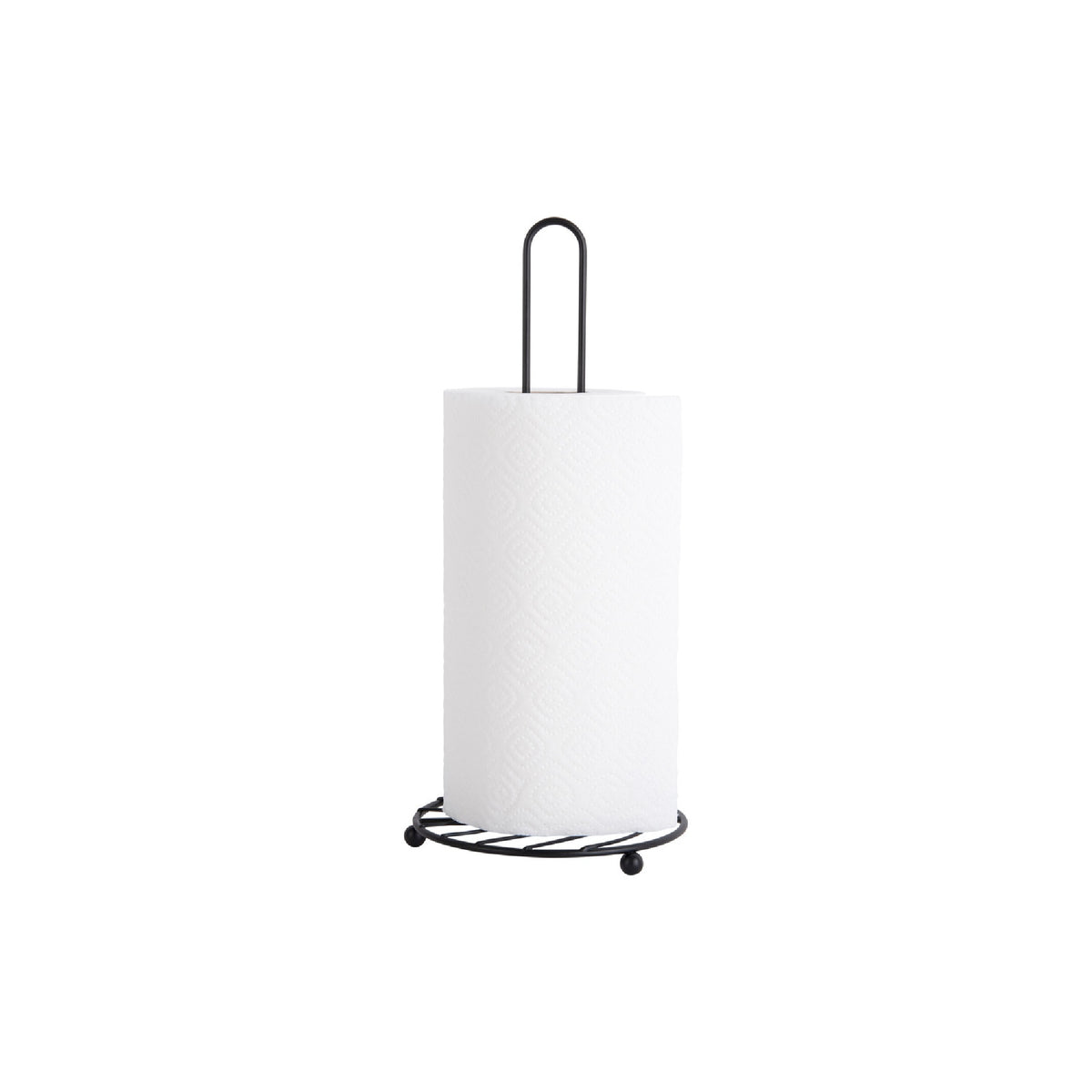 Present Time Kitchen Roll Holder Wired - Black
