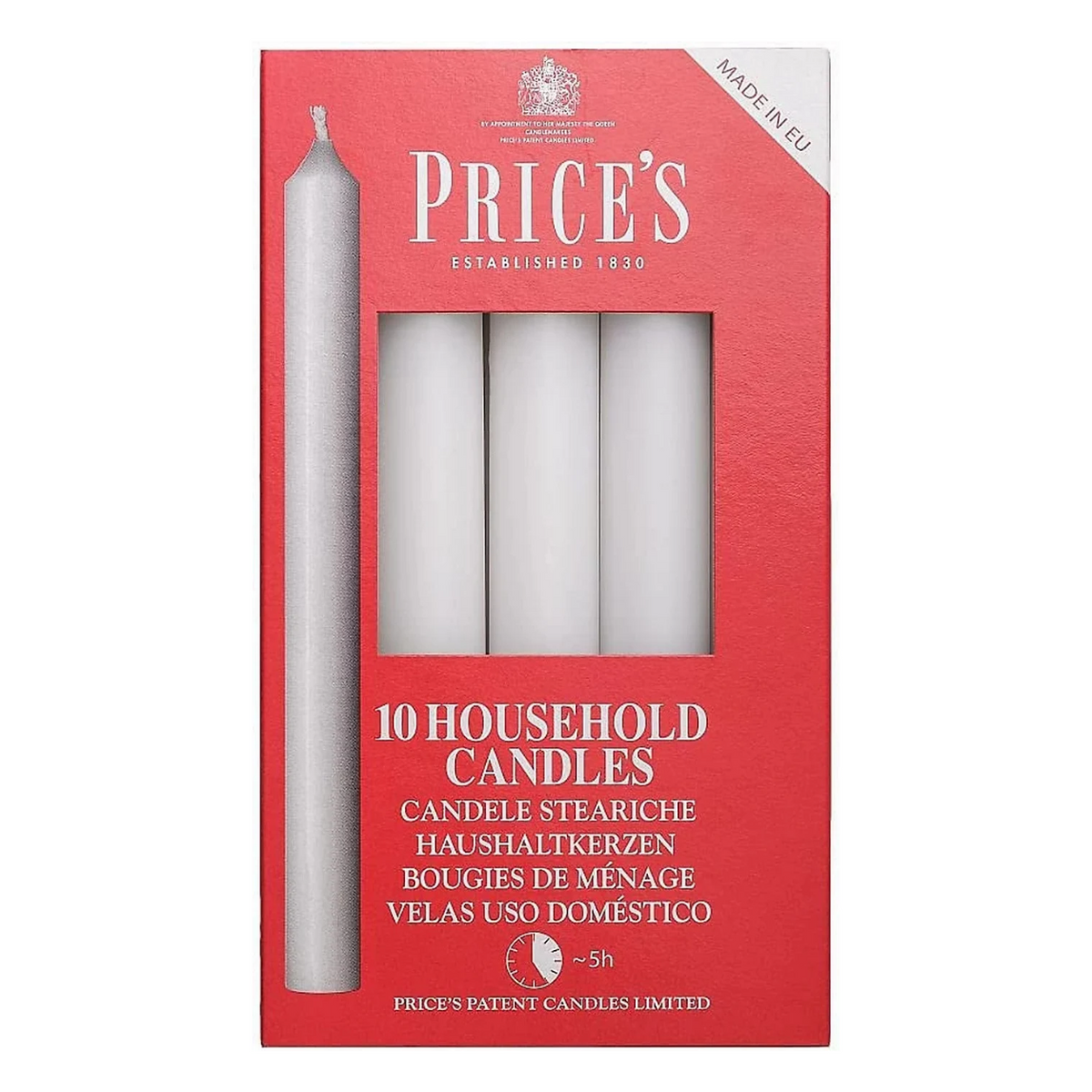Price's Household Candles, Pack of 10, White