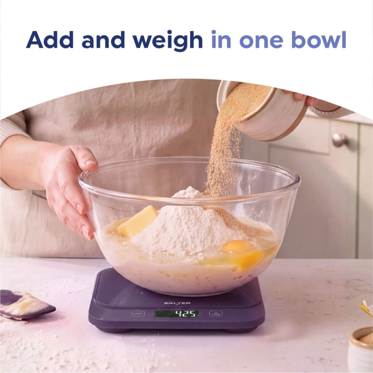 Salter British Bakes Waterproof Kitchen Scale, Blue