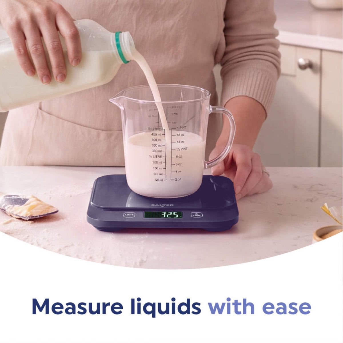 Salter British Bakes Waterproof Kitchen Scale, Blue