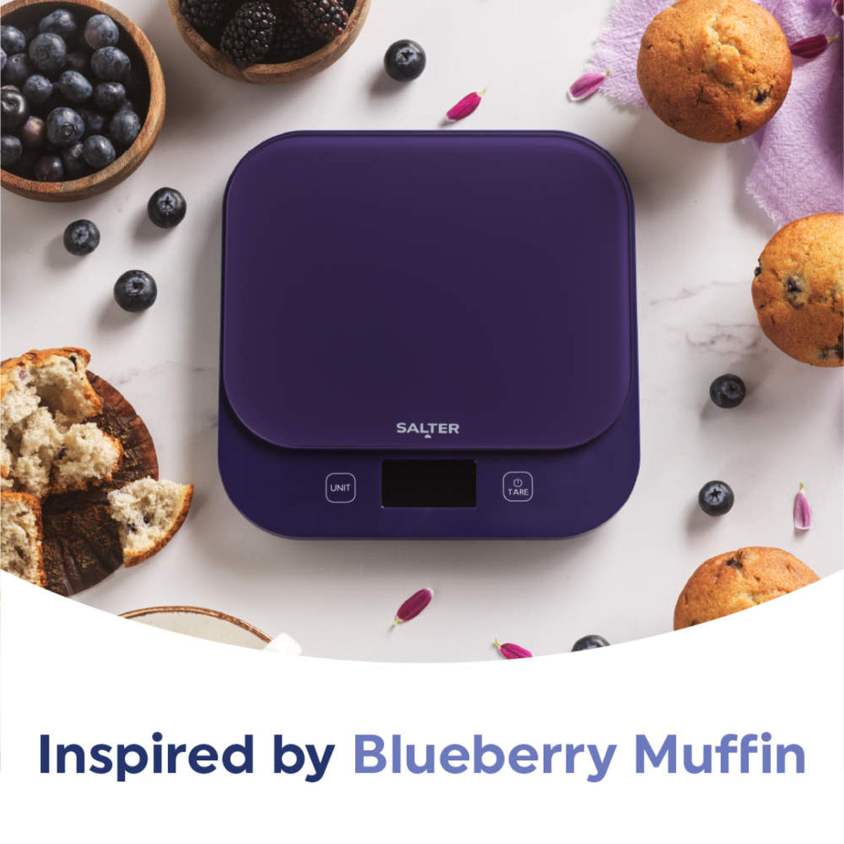 Salter British Bakes Waterproof Kitchen Scale, Blue