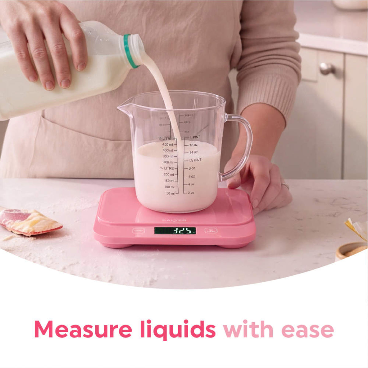 Salter British Bakes Waterproof Kitchen Scale, Pink