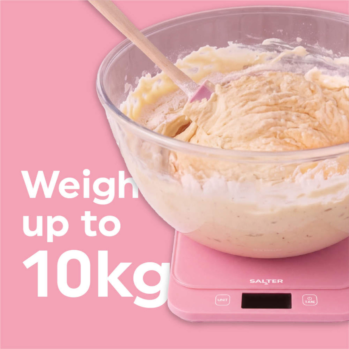 Salter British Bakes Waterproof Kitchen Scale, Pink