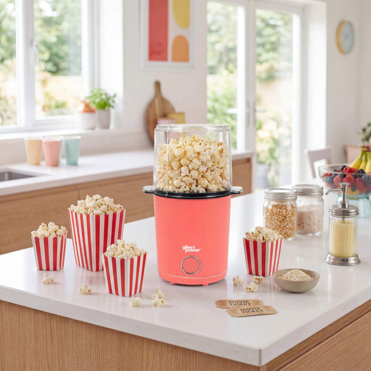Giles & Posner Funfair Popcorn Maker, Matt Red