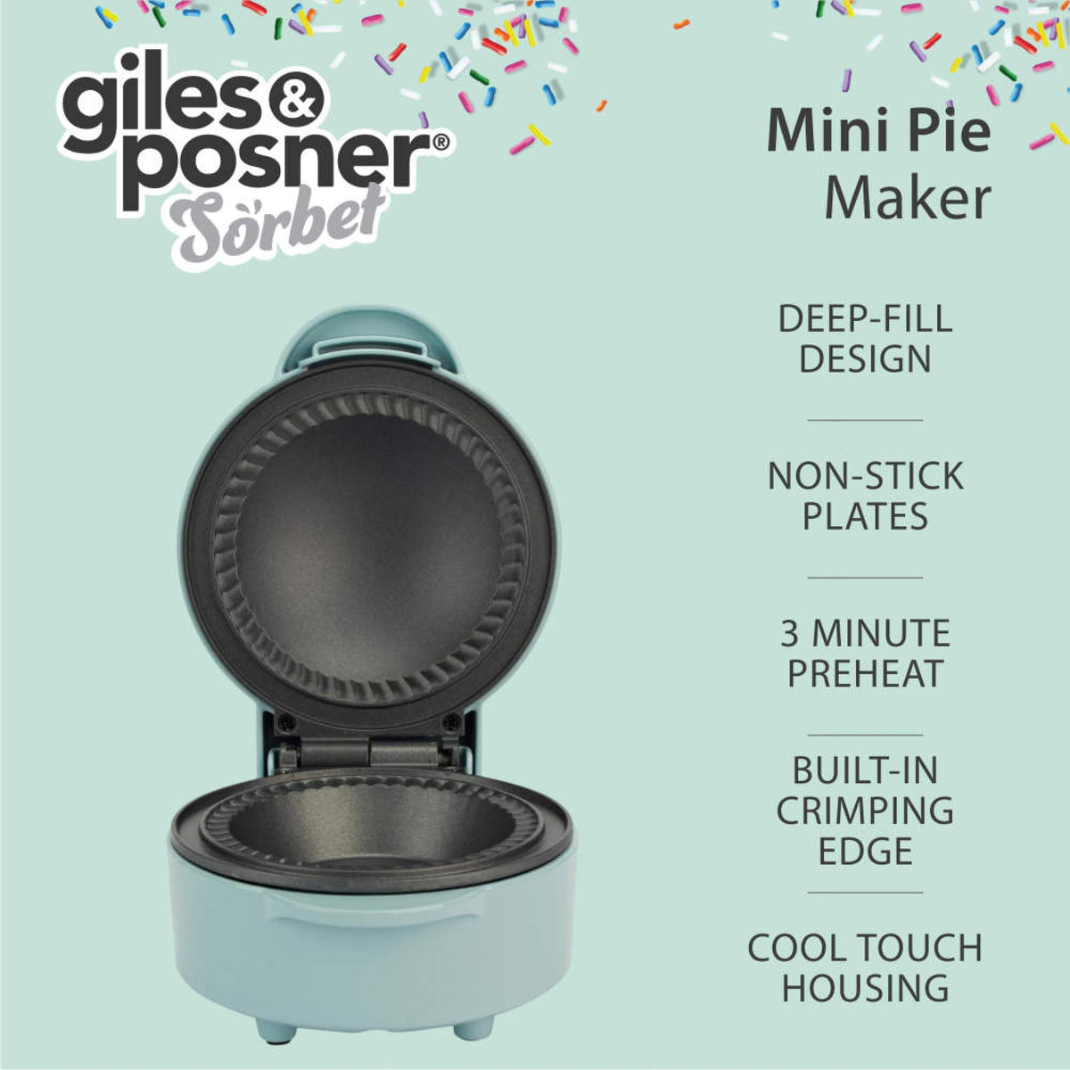 Giles & Posner Sorbet Mini Pie Maker, Gloss Blue