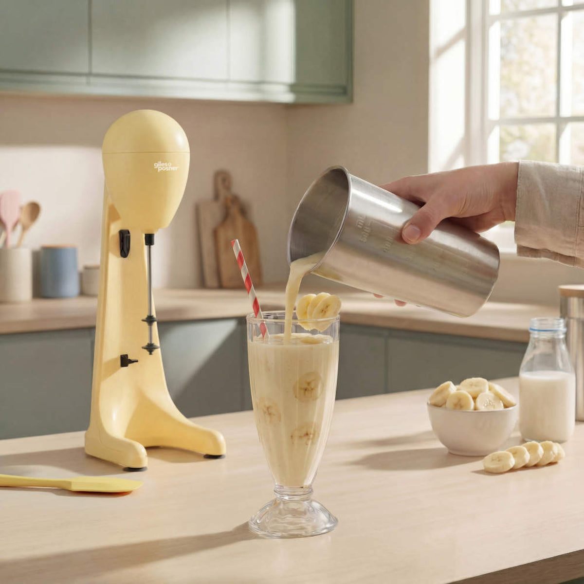 Giles & Posner Funfair Milkshake Maker, Matt Yellow