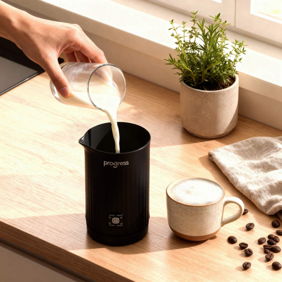 Progress Echo Milk Frother, Black