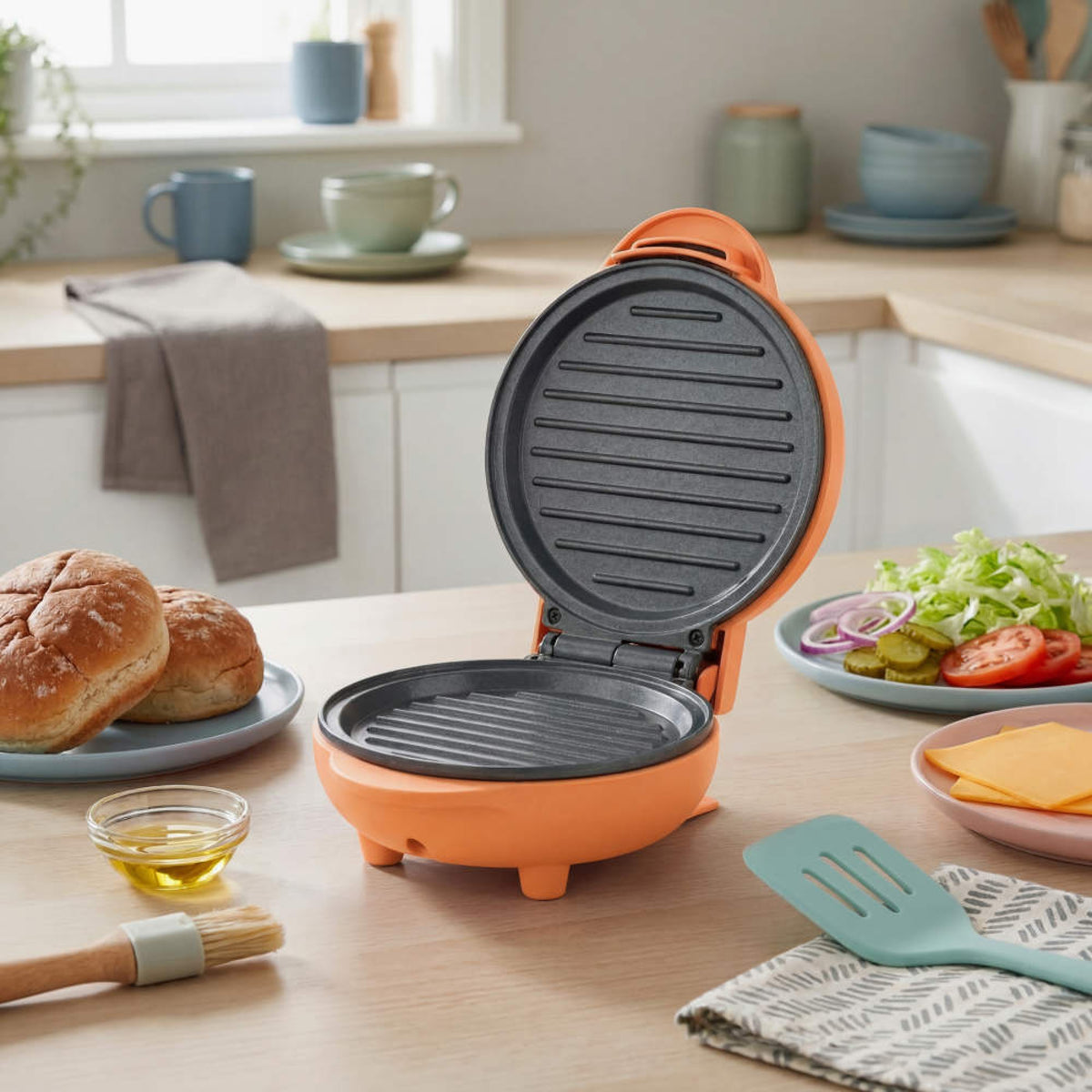 Giles & Posner Funfair Mini Griddle, Matt Orange