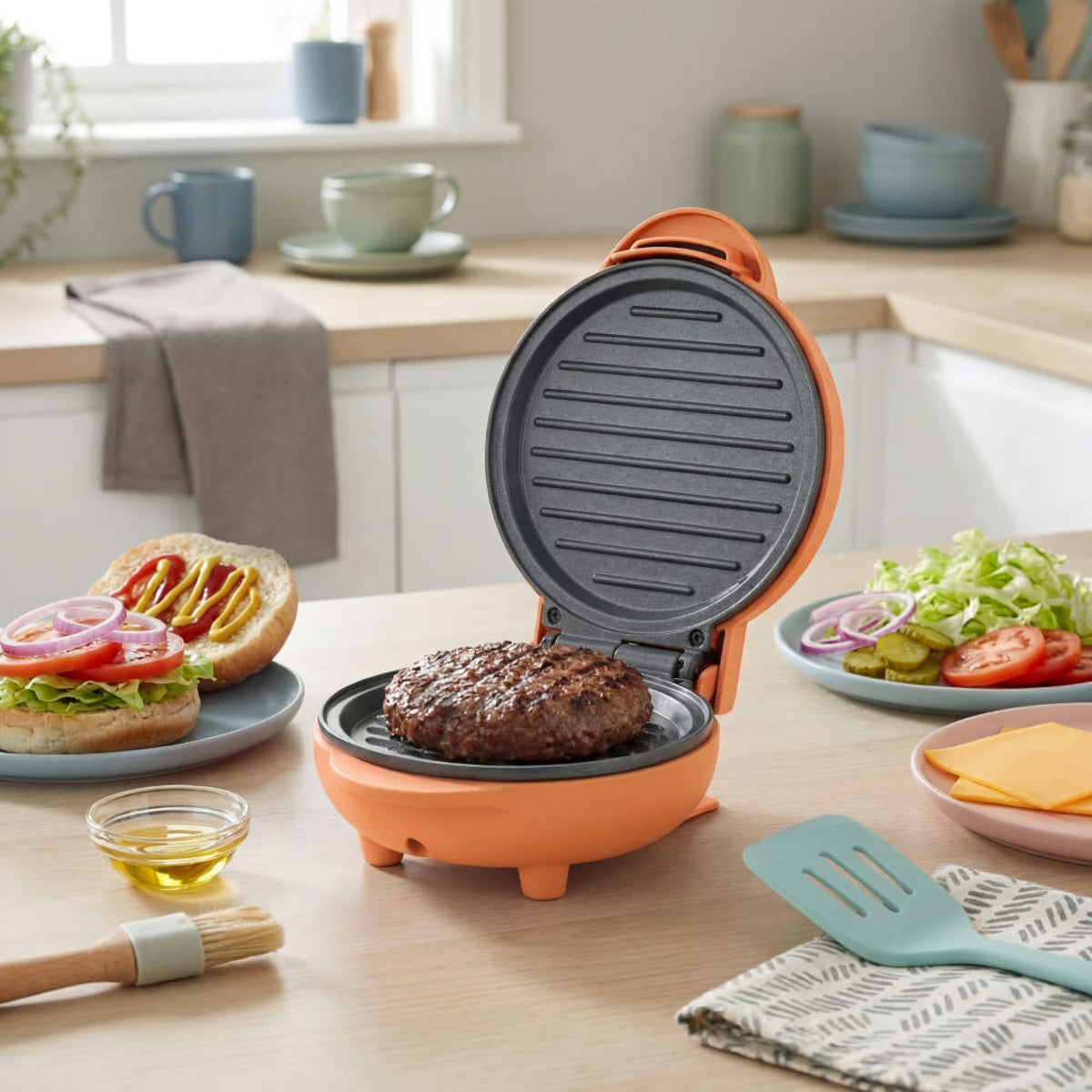 Giles & Posner Funfair Mini Griddle, Matt Orange