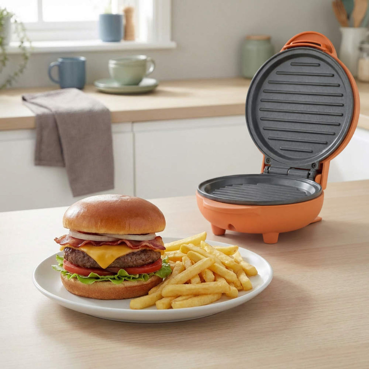 Giles & Posner Funfair Mini Griddle, Matt Orange