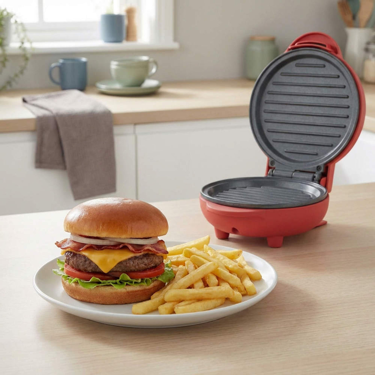 Giles & Posner Funfair Mini Griddle, Matt Red
