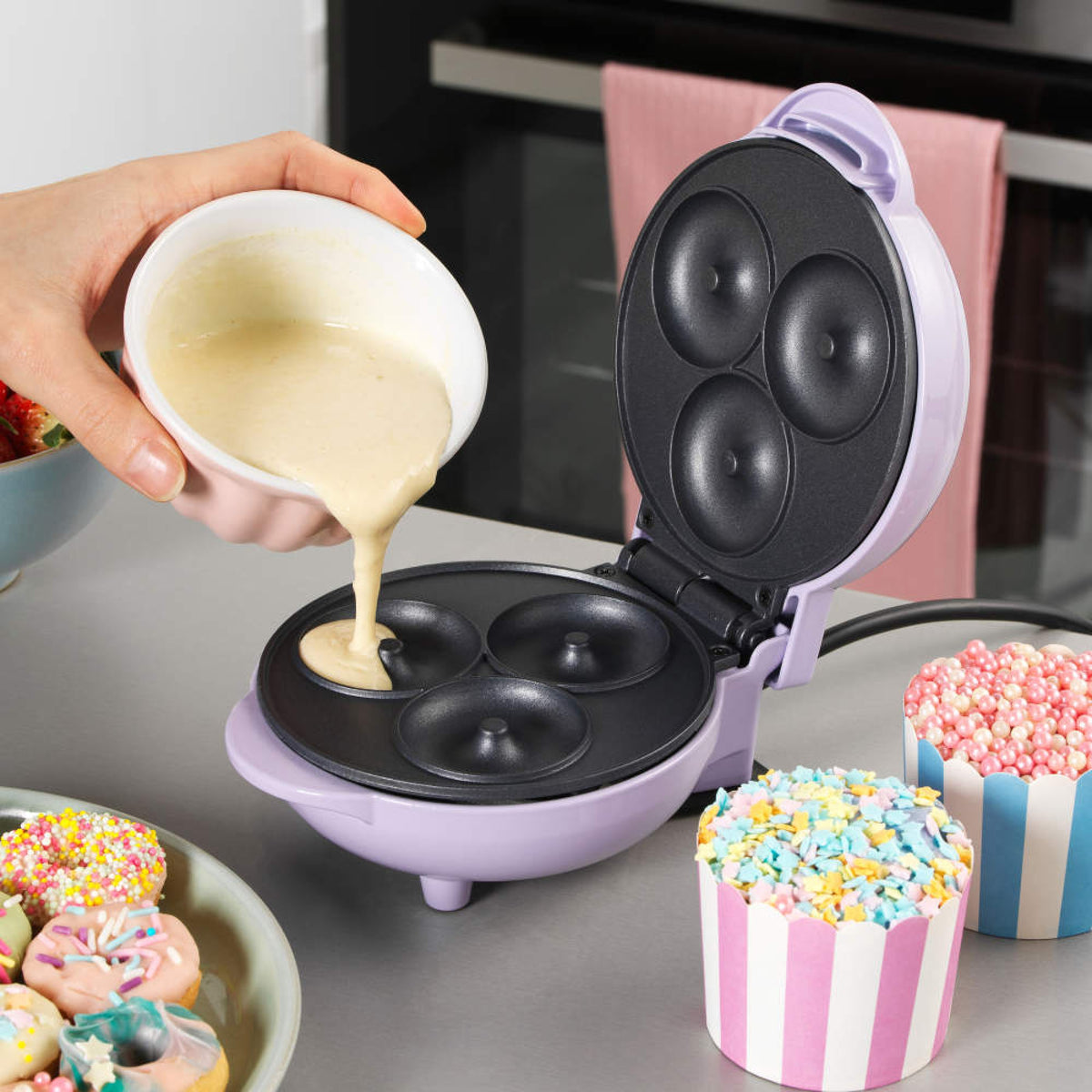 Giles & Posner Sorbet Mini Doughnut Maker, Purple