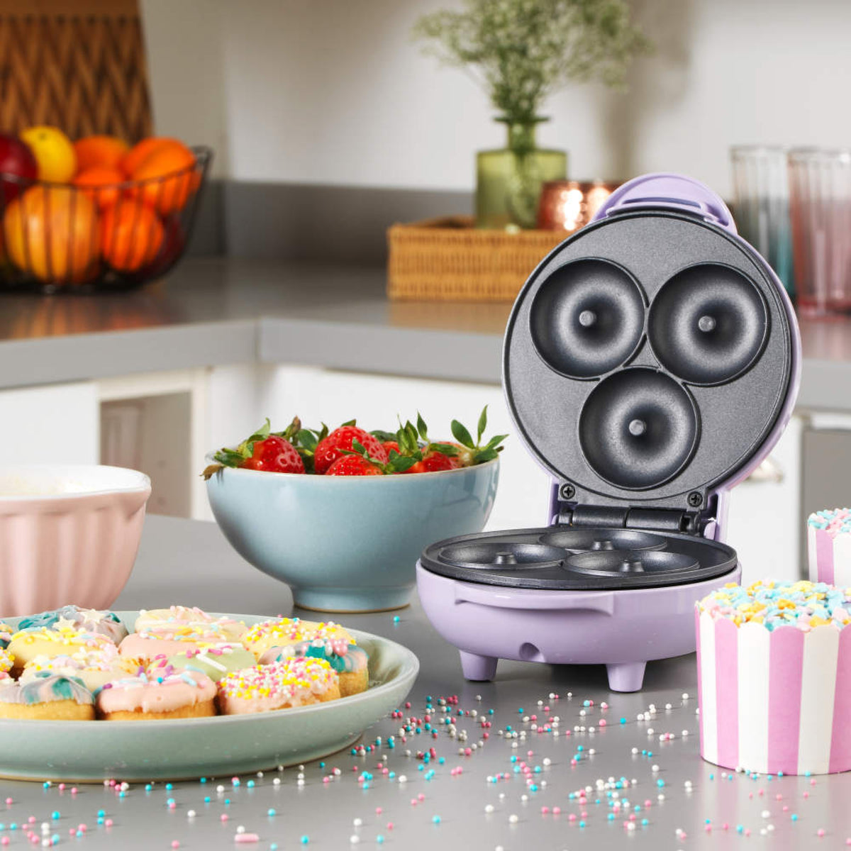 Giles & Posner Sorbet Mini Doughnut Maker, Purple