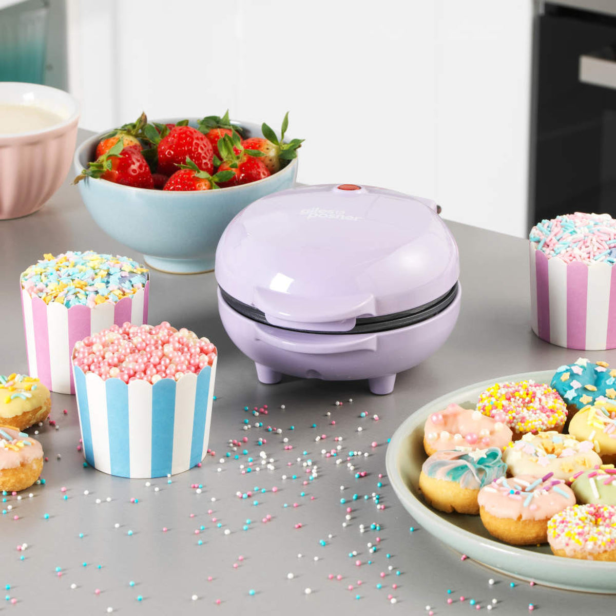 Giles & Posner Sorbet Mini Doughnut Maker, Purple