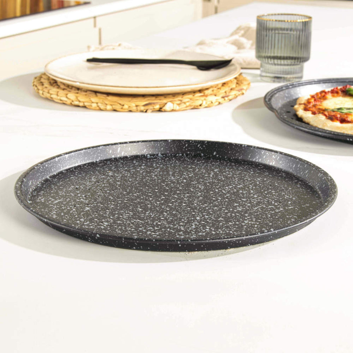 Salter Megastone 29cm Pizza Pan, Silver
