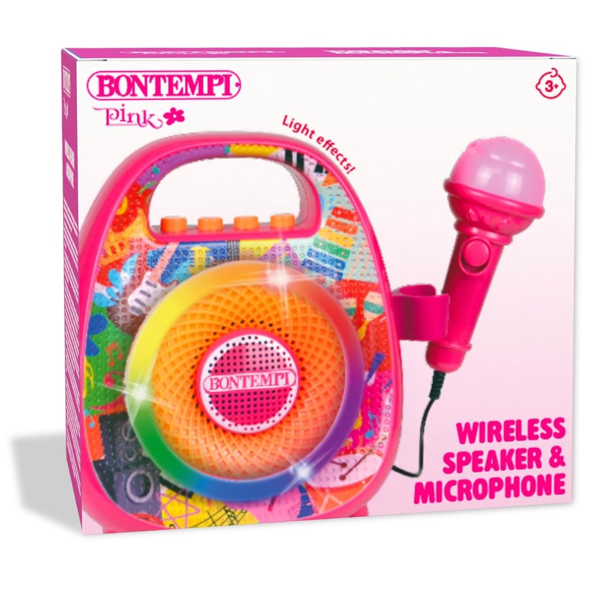 Bontempi Wireless Speaker with Microphone, Pink - MUSICAL INSTRUMENTS - Beattys of Loughrea