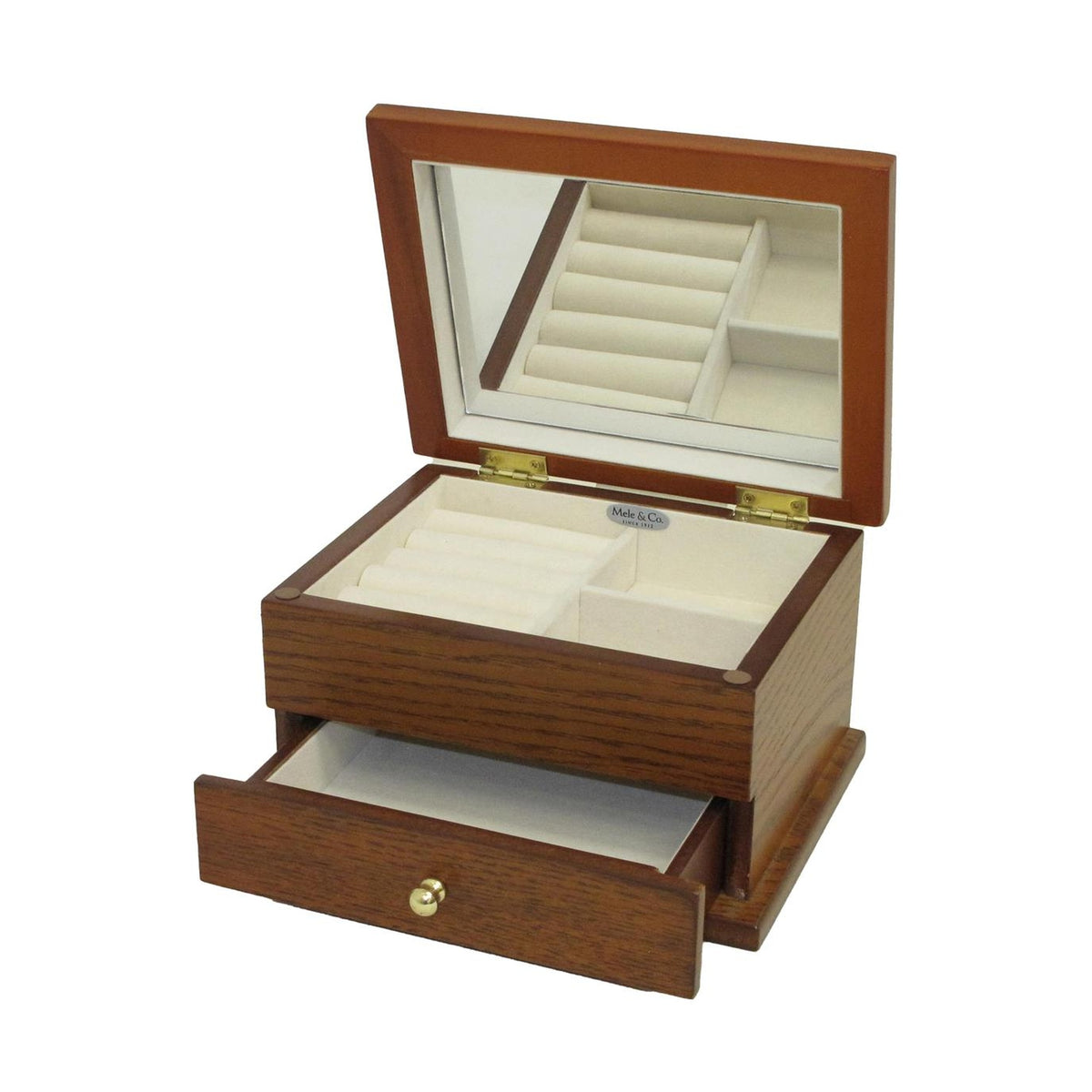 Walnut Finish Jewellery Box with Drawer