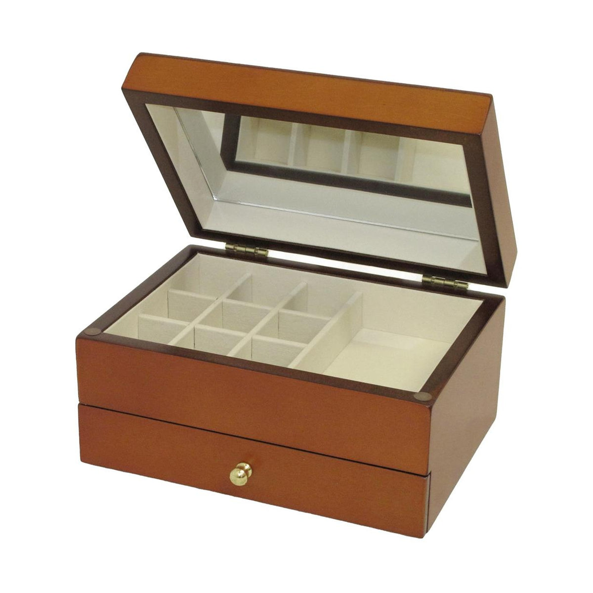 Mahogany Finish Jewellery Box with Drawer